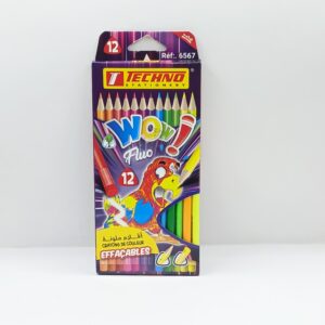 12 CRAYONS COULEURS WOW! / FLUO “TECHNO” - Fluo