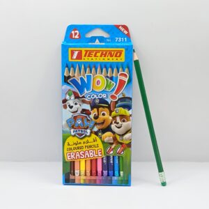 12 CRAYONS COULEURS WOW! AVEC DESSIN “TECHNO”